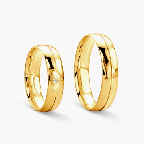 Obrączki ślubne: złote, okrągłe, 5 mm